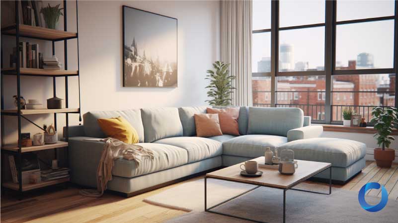 Apartment sized l on sale shaped couch